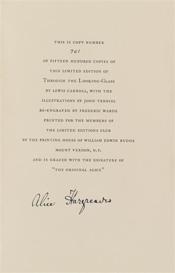 (LIMITED EDITIONS CLUB / PRESS.) Carroll, Lewis. Through the Looking Glass and What Alice Found There.